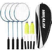 RRP £44.14 HIRALIY Badminton Rackets Set of 4 for Outdoor Backyard Games