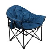 RRP £70.34 ALPHA CAMP Folding Oversized Moon Saucer Chair with Cup Holder and Carry Bag