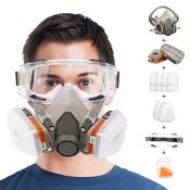 RRP £23.44 ANUNU Chemical Respirator with Filters and Goggle Earplug