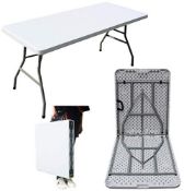 RRP £73.69 MQ Houseware 5ft Folding Table Plastic Fold in Half