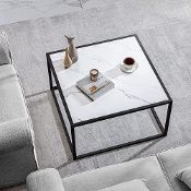 RRP £66.99 SAYGOER Marble Coffee Table Small Square Coffee Tables