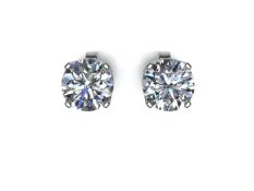 9ct White Gold Claw Set Diamond Earrings 0.40 Carats - Valued By IDI £6,700.00 - Two round brilliant
