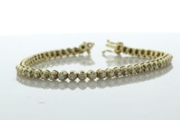 18ct Yellow Gold Tennis Diamond Bracelet 2.66 Carats - Valued By IDI £18,860.00 - Sixty five round