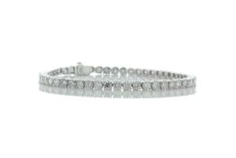 18ct White Gold Tennis Diamond Bracelet 8.57 Carats - Valued By IDI £46,265.00 - Forty six round