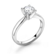 18ct White Gold Claw Set Diamond Ring 0.25 Carats - Valued By AGI £5,330.00 - A sparkling round