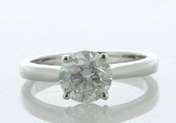 18ct White Gold Single Stone Claw Set Diamond Ring 1.56 Carats - Valued By IDI £13,756.00 -