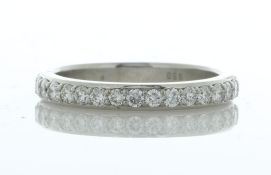Platinum Claw Set Semi Eternity Diamond Ring 0.45 Carats - Valued By GIE £7,915.00 - Seventeen round