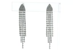 18ct White Gold Diamond Drop Earring 4.40 Carats - Valued By IDI £37,895.00 - One hundred and eighty