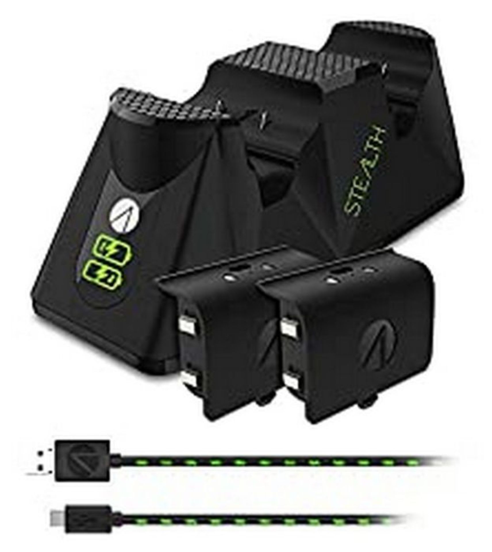 RRP £18.13 Stealth C100 Xbox One Twin Charging Dock with Rechargeable Battery Packs
