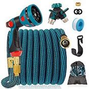RRP £26.79 IDEALHOUSE 50ft Expandable Garden Hose Pipe with 3/4"&1/2" Fittings