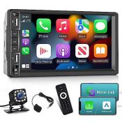 RRP £55.82 Double Din Car Stereo with Apple CarPlay and Android Auto