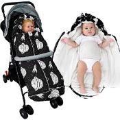 RRP £11.15 Mikytoper Baby Pram Footmuff in Milk Fleece/Flannel