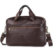 RRP £35.72 SPAHER Laptop Bag Men Leather Briefcase 15.6 Inch Laptop