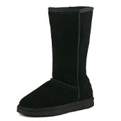 RRP £62.22 Shenduo Women's Leather Classic Tall Snow Boots DA5815 Black 6UK 40