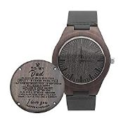 RRP £34.60 UFOORO Gifts for Dad-Engraved Wooden Watches for Dad