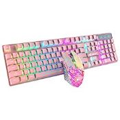 RRP £42.42 Wireless Keyboard Mouse Combo Rainbow Backlit 2.4G