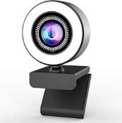 RRP £9.88 OVIFM Webcam with Microphone for PC and Ring Light