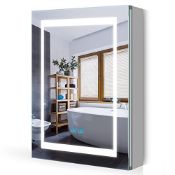 RRP £228.12 Quavikey Bathroom Mirror Cabinet With LED Light And
