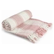 RRP £20.09 Emma Barclay Throw Blanket, Cotton, Blush Pink, 90x100 (228x254cm)