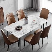 RRP £222.56 Kitchen Dining Table Marble Tabletop: Rectangular 120cm