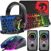 RRP £55.82 UK Layout Wired 104 Keys Gaming Keyboard Mouse Headphone