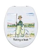 RRP £22.32 Taking a Leak - Bryn Parry - Printed Toilet Seat