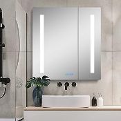 RRP £300.33 Fundin LED Lighted Bathroom Mirror Cabinet with Defogger