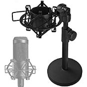 RRP £27.90 Metal Desk Mic Stand with Metal Shock Mount