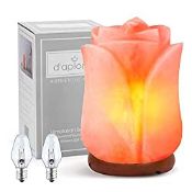 RRP £20.09 d'aplomb 100% Authentic Salt Lamp; Hand Carved Flower