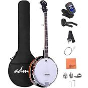 RRP £160.01 ADM 5 String Beginner Banjo Kit with Remo Head