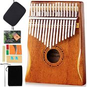RRP £24.55 Kalimba Thumb Piano 17 Key Finger Piano Portable Mbria w/Songbook