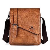 RRP £21.20 Zucng Men Leather Shoulder Bag Messenger Bag