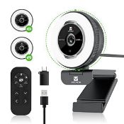 RRP £72.57 VITADE Streaming Webcam with Ring Light