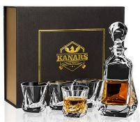 RRP £54.27 KANARS Whisky Decanter and Glass Set