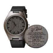 RRP £33.49 UFOORO Dad Gifts-Engraved Wooden Watches for Dad from Daughter