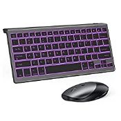 RRP £22.32 Bluetooth Backlit Keyboard and Mouse for iPad and iPhone