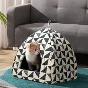RRP £24.37 Hollypet Cat Bed Kitten Bed Cat Tent 2-in-1 Comfortable
