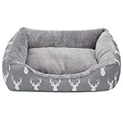 RRP £20.09 Hollypet Printed Flannel Rectangle Plush Cat Bed Small