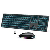 RRP £40.19 seenda Wireless Backlit Keyboard and Mouse Combo