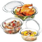 RRP £39.07 Oval Glass Casserole Dish With Lid Glass small casserole dish with lid