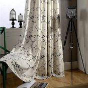 RRP £59.16 1 Pair Vintage Vine Embroidery Curtains Semi Shade