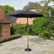 RRP £32.37 Kingfisher 2.4m Wooden Black Garden Parasol