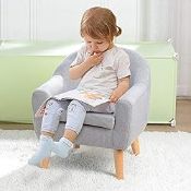RRP £89.32 Babyland Single Linen Fabric Kids Armchair