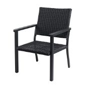 RRP £50.24 Helios&Hestia All Weather Outdoor Patio Steel Wicker Lounge Chair with Arms