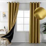 RRP £61.40 Amidoudou 1 Pair 100% Blackout Curtains for Bedroom Living Room