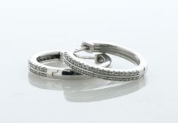 10ct White Gold Claw Set Semi Eternity Diamond Hoop Earring 0.50 Carats - Valued By IDI £2,495.