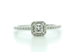 18ct White Gold Halo Set Diamond Ring 0.33 Carats - Valued By IDI £4,580.00 - A sparkling natural