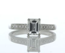 Platinum Single Stone Emerald Cut Diamond Ring 1.04 Carats - Valued By IDI £34,685.00 - An emerald