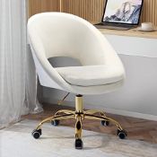 RRP £111.65 FABRICATION HAUS Desk Home Office Velvet Chair Swivel