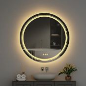 RRP £145.15 LUVODI Round Illuminated Bathroom Mirror: 600mm Dimmable